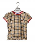 BURBERRY BLUE LABELバーバリー ブルー レーベル）の古着「ノバチェックTシャツ」｜ベージュ×レッド