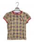 BURBERRY BLUE LABEL（バーバリー ブルー レーベル）の古着「ノバチェックTシャツ」｜ベージュ×レッド