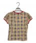 BURBERRY BLUE LABEL (バーバリー ブルー レーベル) ノバチェックTシャツ ベージュ×レッド サイズ:M：8000円