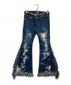 L.G.Bルグランブルー）の古着「PARROT　デザインフレアデニムパンツ」｜インディゴ