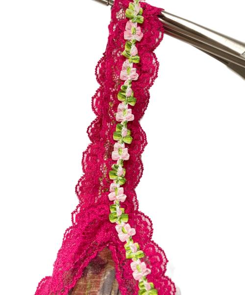 D&G（ディーアンドジー）D&G (ディーアンドジー) レオパード柄シアーキャミソール ブラウン×ピンク サイズ:26の古着・服飾アイテム