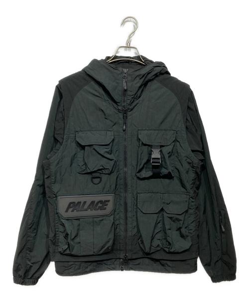 PALACE（パレス）PALACE (パレス) UTILITY IRIDESCENT JACKET VEST ブラック×グリーン サイズ:Mの古着・服飾アイテム