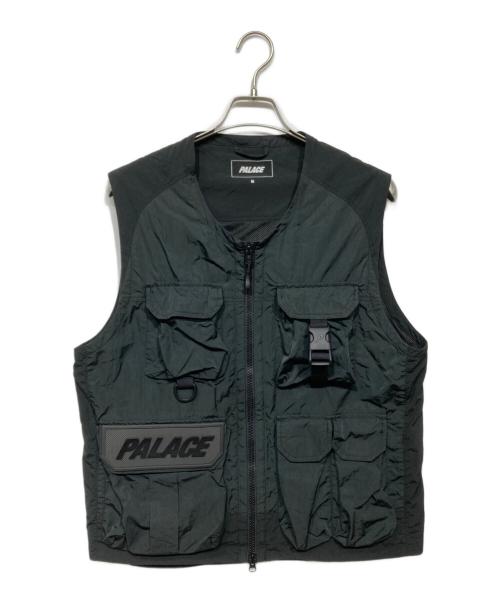 PALACE（パレス）PALACE (パレス) UTILITY IRIDESCENT JACKET VEST ブラック×グリーン サイズ:Mの古着・服飾アイテム