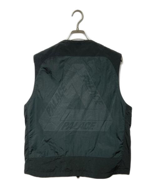 PALACE（パレス）PALACE (パレス) UTILITY IRIDESCENT JACKET VEST ブラック×グリーン サイズ:Mの古着・服飾アイテム