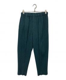 HOMME PLISSE ISSEY MIYAKE（オム プリッセ イッセイ ミヤケ）の古着「WOOL LIKE LIGHTプリーツパンツ」｜ブルー