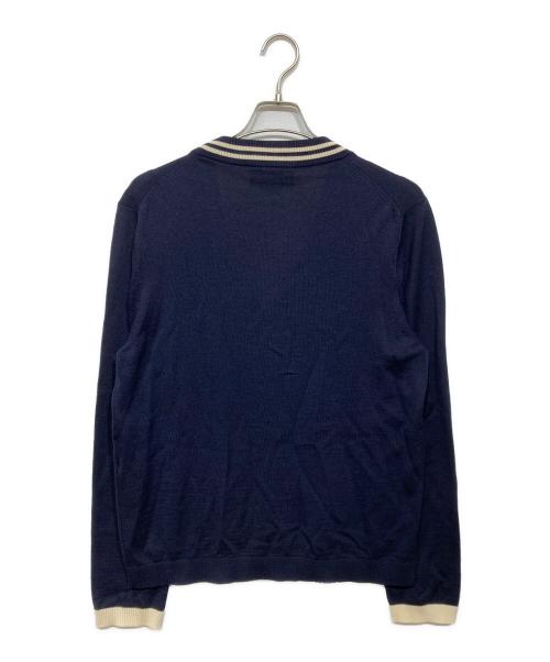 GUCCI（グッチ）GUCCI (グッチ) Bee刺繍 Vネックカーディガン ネイビー×ホワイト サイズ:Lの古着・服飾アイテム