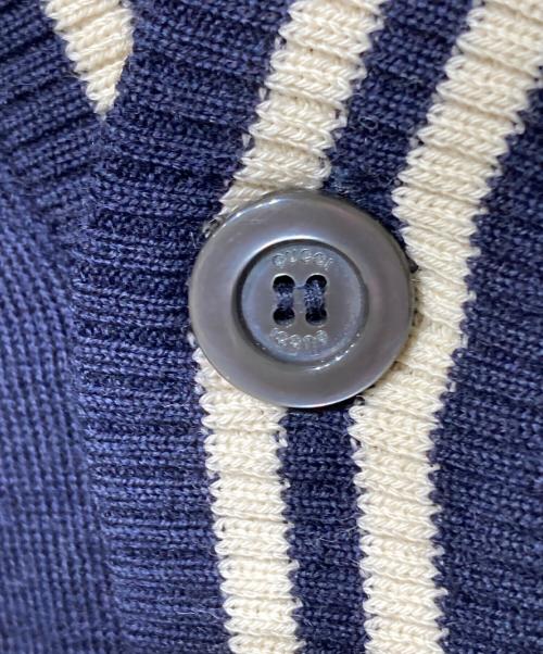 GUCCI（グッチ）GUCCI (グッチ) Bee刺繍 Vネックカーディガン ネイビー×ホワイト サイズ:Lの古着・服飾アイテム