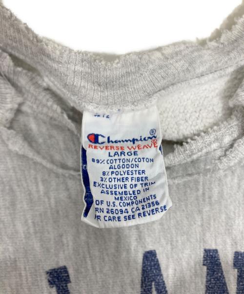 Champion REVERSE WEAVE（チャンピオン リバース ウィーブ）Champion REVERSE WEAVE (チャンピオン リバース ウィーブ) 90ｓ　ボロ　ヴィンテージスウェット グレー×ネイビー サイズ:Lの古着・服飾アイテム