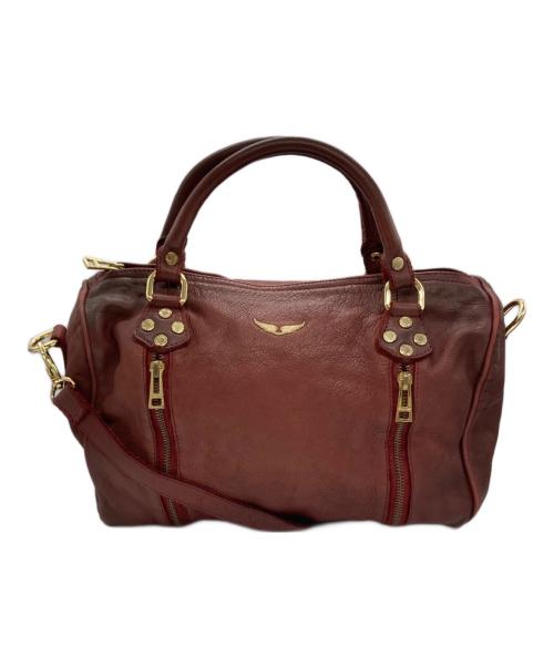 Zadig&Voltaire（ザディグエヴォルテール）Zadig&Voltaire (ザディグエヴォルテール) 2WAYレザーボストンバッグ レッドの古着・服飾アイテム