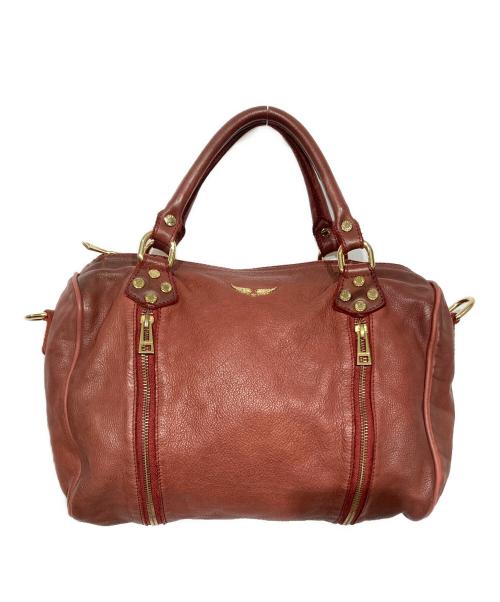 Zadig&Voltaire（ザディグエヴォルテール）Zadig&Voltaire (ザディグエヴォルテール) 2WAYレザーボストンバッグ レッドの古着・服飾アイテム