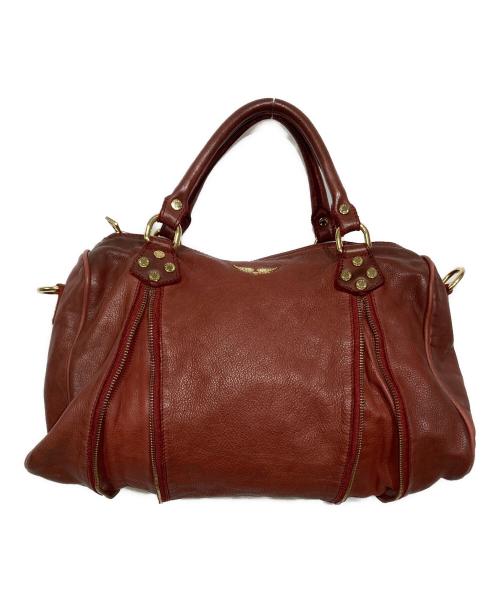 Zadig&Voltaire（ザディグエヴォルテール）Zadig&Voltaire (ザディグエヴォルテール) 2WAYレザーボストンバッグ レッドの古着・服飾アイテム