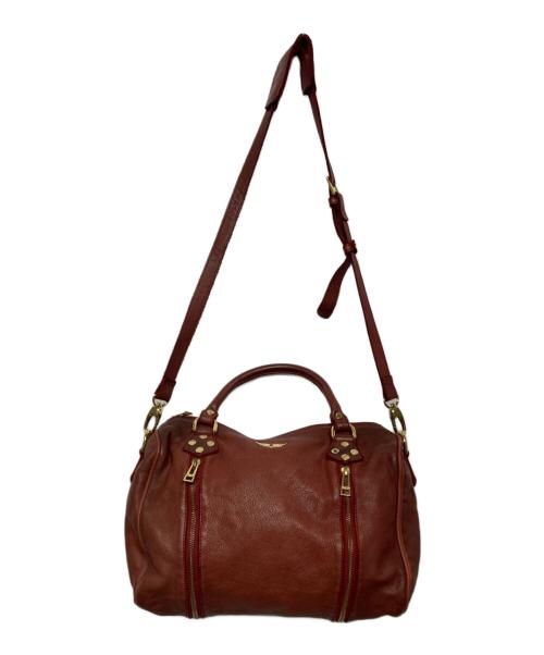 Zadig&Voltaire（ザディグエヴォルテール）Zadig&Voltaire (ザディグエヴォルテール) 2WAYレザーボストンバッグ レッドの古着・服飾アイテム