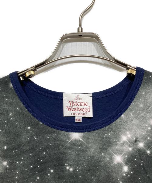 Vivienne Westwood（ヴィヴィアンウエストウッド）Vivienne Westwood (ヴィヴィアンウエストウッド) ミルキーウェイプリントカットソー グレー×ネイビー サイズ:XXLの古着・服飾アイテム
