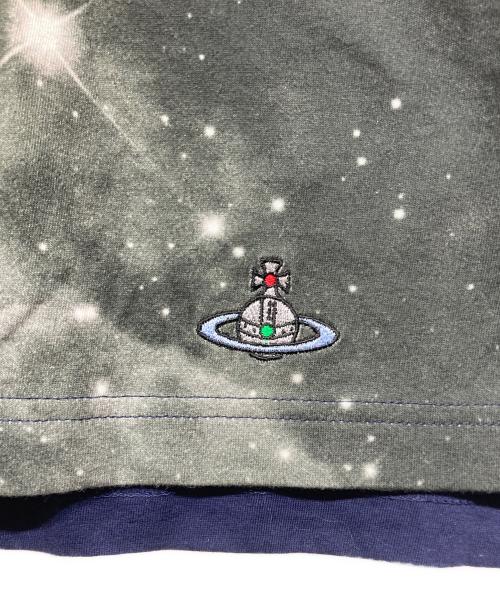 Vivienne Westwood（ヴィヴィアンウエストウッド）Vivienne Westwood (ヴィヴィアンウエストウッド) ミルキーウェイプリントカットソー グレー×ネイビー サイズ:XXLの古着・服飾アイテム