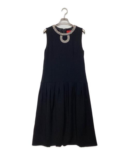 Sybilla（シビラ）Sybilla (シビラ) フォーマル ノースリーブワンピース ブラック×シルバー サイズ:Mの古着・服飾アイテム