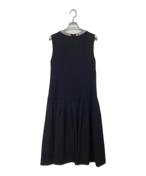 Sybilla（シビラ）Sybilla (シビラ) フォーマル ノースリーブワンピース ブラック×シルバー サイズ:Mの古着・服飾アイテム