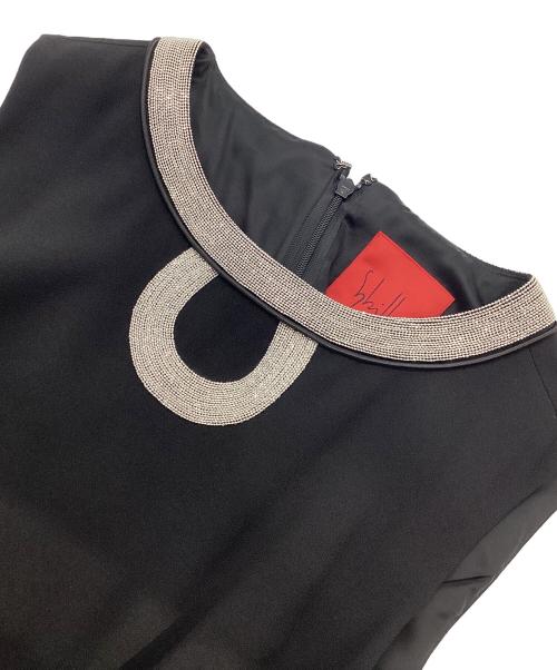 Sybilla（シビラ）Sybilla (シビラ) フォーマル ノースリーブワンピース ブラック×シルバー サイズ:Mの古着・服飾アイテム