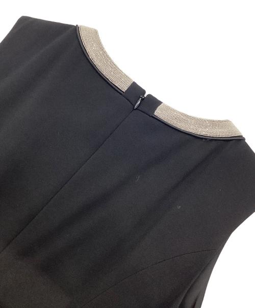 Sybilla（シビラ）Sybilla (シビラ) フォーマル ノースリーブワンピース ブラック×シルバー サイズ:Mの古着・服飾アイテム