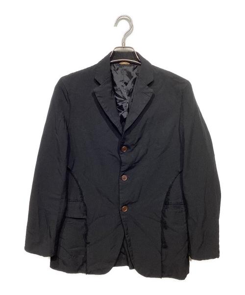 COMME des GARCONS HOMME DEUX（コムデギャルソン オム ドゥ）COMME des GARCONS HOMME DEUX (コムデギャルソン オム ドゥ) DC-J032　ポリ縮絨デザインジャケット ブラック サイズ:XSの古着・服飾アイテム