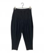 HOMME PLISSE ISSEY MIYAKEオム プリッセ イッセイ ミヤケ）の古着「HP55JF451　ベーシック プリーツパンツ」｜ブラック