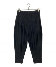 HOMME PLISSE ISSEY MIYAKE（オム プリッセ イッセイ ミヤケ）の古着「HP55JF451　ベーシック プリーツパンツ」｜ブラック