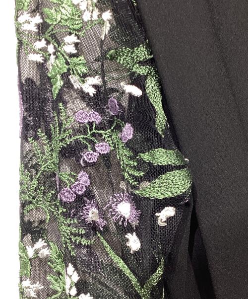 Mame Kurogouchi（マメクロゴウチ）Mame Kurogouchi (マメクロゴウチ) Lace Sleeves I-Line Dress　MM19SS-DR703 ブラック サイズ:2の古着・服飾アイテム