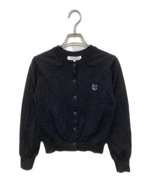 maison kitsune（メゾンキツネ）maison kitsune (メゾンキツネ) BOLD FOX HEAD PATCH REGULAR CARDIGAN ブラック サイズ:Mの古着・服飾アイテム