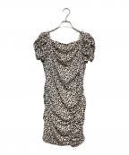 HER LIP TOハーリップトゥ）の古着「Draped Cherry Pattern Mini One-Piece」｜ベージュ×ブラック