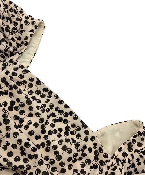 HER LIP TO（ハーリップトゥ）HER LIP TO (ハーリップトゥ) Draped Cherry Pattern Mini One-Piece ベージュ×ブラック サイズ:Sの古着・服飾アイテム