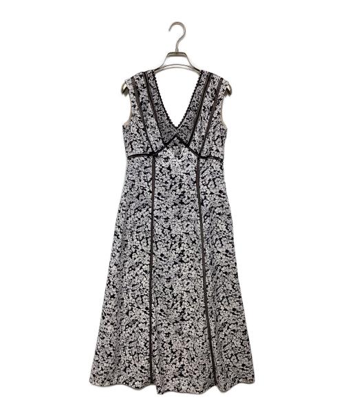 HER LIP TO（ハーリップトゥ）HER LIP TO (ハーリップトゥ) Lace Trimmed Floral Dress ホワイト×ブラック サイズ:Sの古着・服飾アイテム