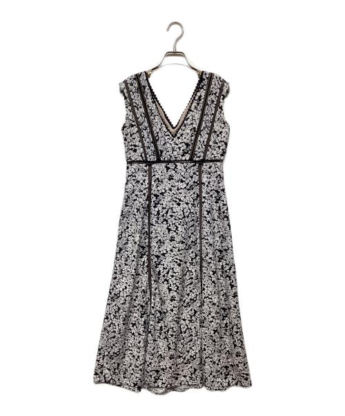 HER LIP TO（ハーリップトゥ）HER LIP TO (ハーリップトゥ) Lace Trimmed Floral Dress ホワイト×ブラック サイズ:Sの古着・服飾アイテム
