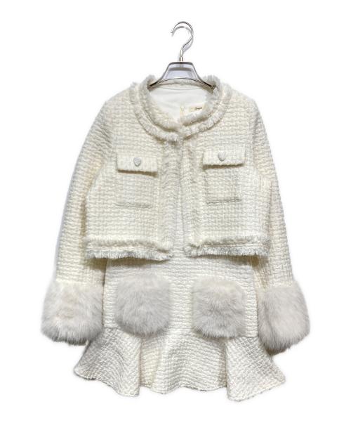 lumignon（ルミニョン）lumignon (ルミニョン) pocket fur op+snow jacket アイボリー サイズ:Free/Mの古着・服飾アイテム