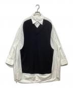 Maison Margielaメゾンマルジェラ）の古着「ドッキングシャツワンピース」｜ホワイト×ブラック