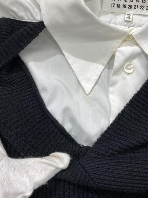 Maison Margiela（メゾンマルジェラ）Maison Margiela (メゾンマルジェラ) ドッキングシャツワンピース ホワイト×ブラック サイズ:XXSの古着・服飾アイテム