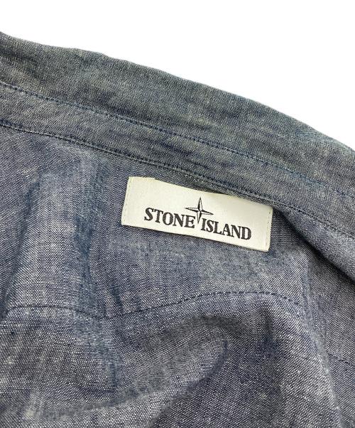 STONE ISLAND（ストーンアイランド）STONE ISLAND (ストーンアイランド) シャンブレージップシャツ ブルー サイズ:Lの古着・服飾アイテム