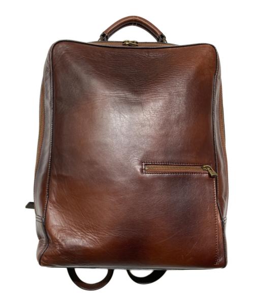 MOTHERHOUSE（マザーハウス）MOTHERHOUSE (マザーハウス) アンティーク スクエア バックパック ブラウンの古着・服飾アイテム