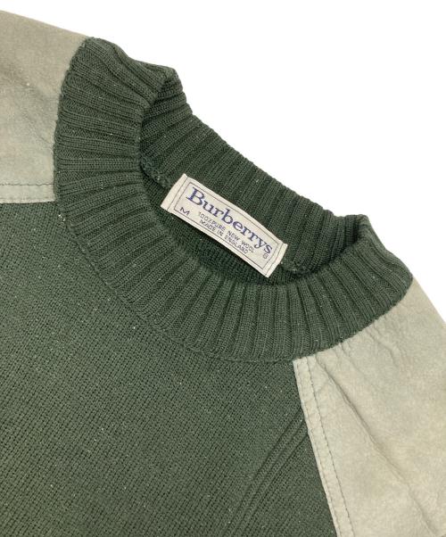 Burberry's（バーバリーズ）Burberry's (バーバリーズ) ショルダーエルボーパッチニット グリーン サイズ:Mの古着・服飾アイテム