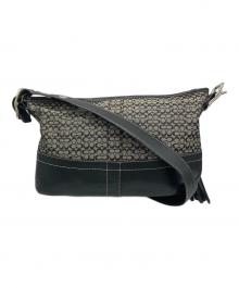 COACH（コーチ）の古着「F10418　シグネチャー ワンショルダーバッグ」｜ブラック×グレー