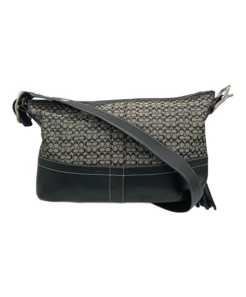 COACH（コーチ）COACH (コーチ) F10418　シグネチャー ワンショルダーバッグ ブラック×グレーの古着・服飾アイテム