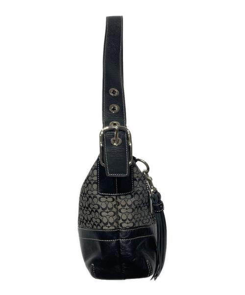 COACH（コーチ）COACH (コーチ) F10418　シグネチャー ワンショルダーバッグ ブラック×グレーの古着・服飾アイテム