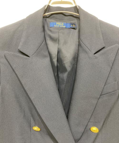 POLO RALPH LAUREN（ポロ・ラルフローレン）POLO RALPH LAUREN (ポロ・ラルフローレン) 金釦 ダブル ロングブレザー ネイビー サイズ:4の古着・服飾アイテム