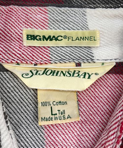 ST JOHN'S BAY（セントジョンズベイ）ST JOHN'S BAY (セントジョンズベイ) 80ｓ　USA製　チェックネルシャツ レッド×ホワイト サイズ:Lの古着・服飾アイテム