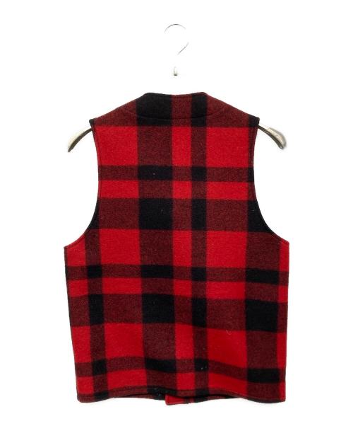 FILSON GARMENT（フィルソン ガーメント）FILSON GARMENT (フィルソン ガーメント) 80‐90s USA製　マッキーノ ウールチェックベスト レッド×ブラック サイズ:36の古着・服飾アイテム
