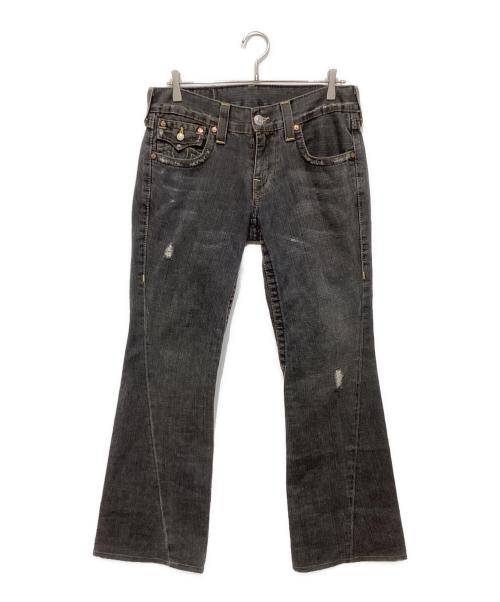 TRUE RELIGION（トゥルー レリジョン）TRUE RELIGION (トゥルー レリジョン) ダメージフレアデニム ブラック サイズ:30の古着・服飾アイテム