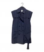 Jean Paul GAULTIER FOR SEPT PREMIRESジャンポール・ゴルチエ・フォー・セット・プルミエ）の古着「ノースリーブトレンチコート」｜ネイビー