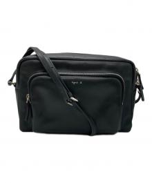 agnes b voyage（アニエスベーボヤージュ）の古着「レザーショルダーバッグ」｜ブラック