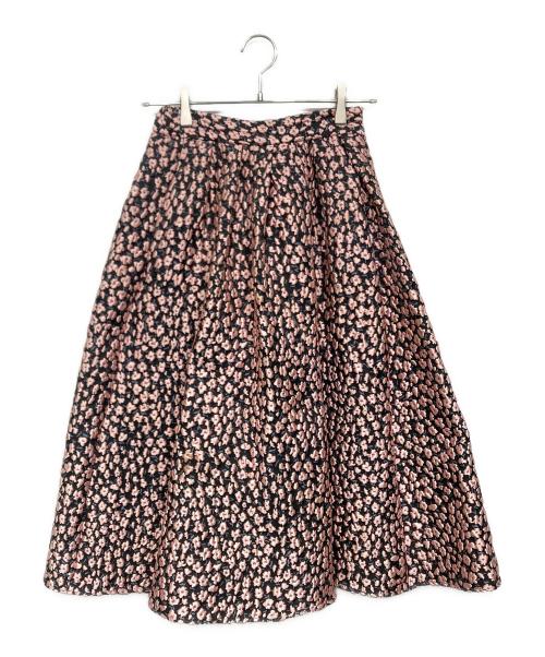 SEVEN TEN by MIHO KAWAHITO（セブン テン バイ ミホ カワヒト）SEVEN TEN by MIHO KAWAHITO (セブン テン バイ ミホ カワヒト) 小花ジャガードスカート　3S301 ピンク サイズ:Sの古着・服飾アイテム