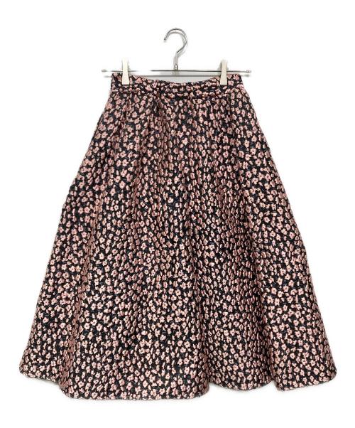 SEVEN TEN by MIHO KAWAHITO（セブン テン バイ ミホ カワヒト）SEVEN TEN by MIHO KAWAHITO (セブン テン バイ ミホ カワヒト) 小花ジャガードスカート　3S301 ピンク サイズ:Sの古着・服飾アイテム
