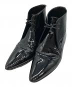 Saint Laurent Parisサンローランパリ）の古着「レースアップ エナメルシューズ」｜ブラック