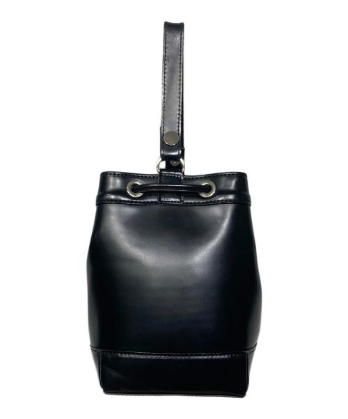 JUNYA WATANABE COMME des GARCONS（(ジュンヤワタナベ コムデギャルソン）JUNYA WATANABE COMME des GARCONS ((ジュンヤワタナベ コムデギャルソン) レザー巾着バッグ ブラックの古着・服飾アイテム